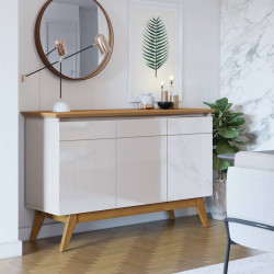 Aparador Buffet Classic 3 Portas - Off White/Nature