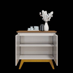 Aparador Buffet Classic 2 Portas - Off White/Nature