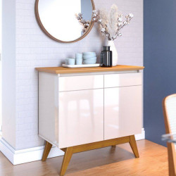 Aparador Buffet Classic 2 Portas - Off White/Nature