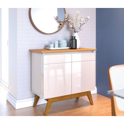 Aparador Buffet Classic 2 Portas - Off White/Nature