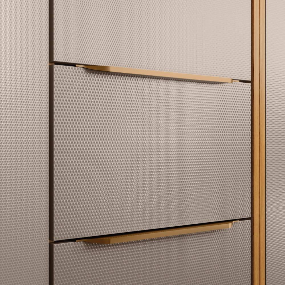 Balcão c/ Tampo c/ 2 portas e 3 Gavetas 120cm Plena - Cinamomo Touch/Nude