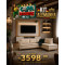Kit Copa - Estante Home Munique c/ Led para Tvs até 70 " - Tauari/Off White Fosco + Sofá de Canto Malibu c/ Chaise Linho - Bege