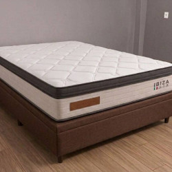 Base Baú Carioca Casal Courino - Marrom + Colchão Ibiza Casal 33x188x138cm