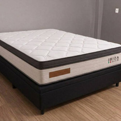 Base Baú Carioca Casal Courino - Preto + Colchão Ibiza Casal 33x188x138cm