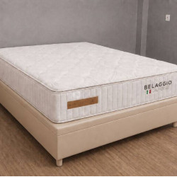 Base Baú Carioca Casal Courino - Bege + Colchão Bellagio Casal 32x188x138cm