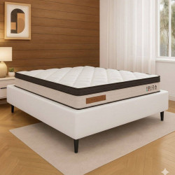 Base Cama Box Casal Courino - Branco + Colchão Ibiza Casal 33x188x138cm