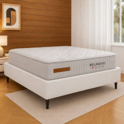 Base Cama Box Casal Courino - Branco + Colchão Bellagio Casal 32x188x138cm