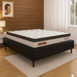Base Cama Box Casal Courino - Preto + Colchão Ibiza Casal 33x188x138cm