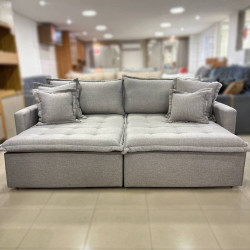 Sofá Cama Vogue Retrátil e Reclinável 2 m - Innove Estofados - Linho - Cinza