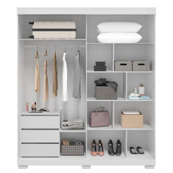 Guarda Roupa Solteiro Athena Acp  2 Portas c/ 3 Gavetas - Branco