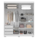 Guarda Roupa Solteiro Athena Acp  2 Portas c/ 3 Gavetas - Branco