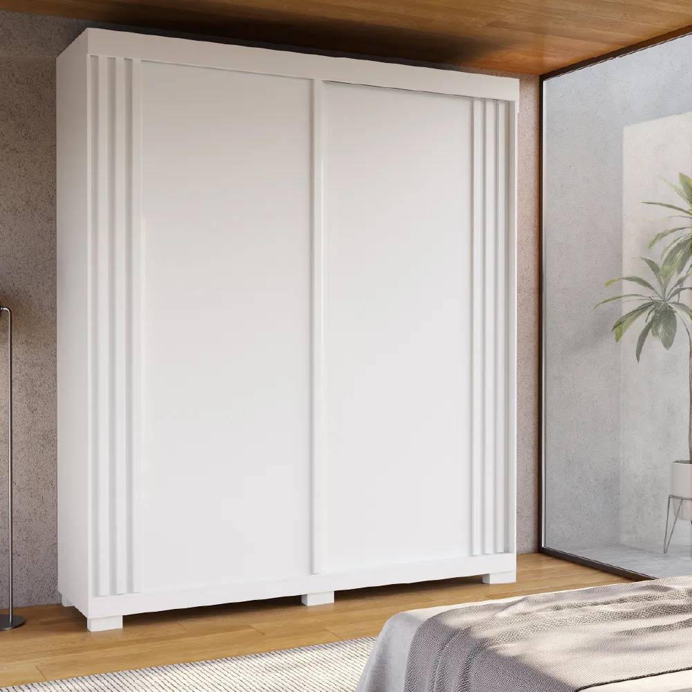 Guarda Roupa Solteiro Athena Acp  2 Portas c/ 3 Gavetas - Branco