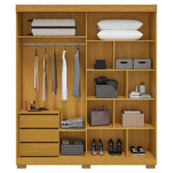 Guarda Roupa Solteiro Athena Acp 2 Portas c/ 3 Gavetas - Cinamomo/Off White
