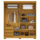 Guarda Roupa Solteiro Athena Acp 2 Portas c/ 3 Gavetas - Cinamomo/Off White