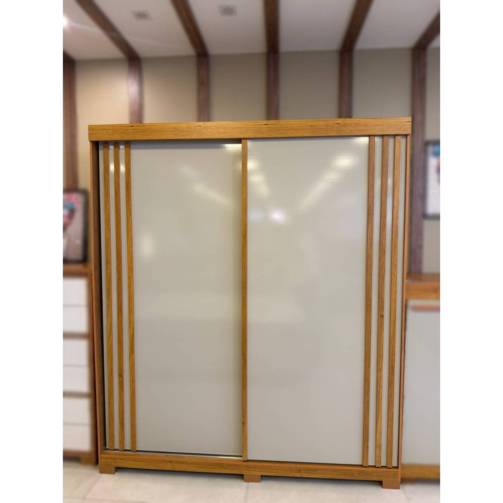 Guarda Roupa Solteiro Athena Acp 2 Portas c/ 3 Gavetas - Cinamomo/Off White