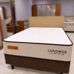 Colchão Londres Casal 30x188x138cm + Base Cama Box Casal Courino - Marrom