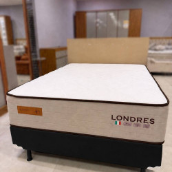 Colchão Londres Casal 30x188x138cm + Base Cama Box Casal Courino - Preto