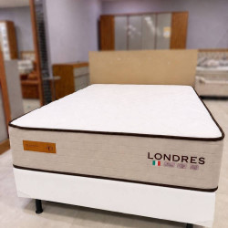 Colchão Londres Casal 30x188x138cm + Base Cama Box Casal Courino - Branco