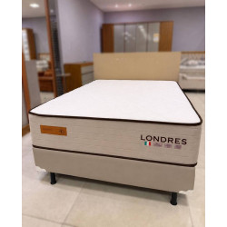 Colchão Londres Casal 30x188x138cm + Base Cama Box Casal Courino - Bege