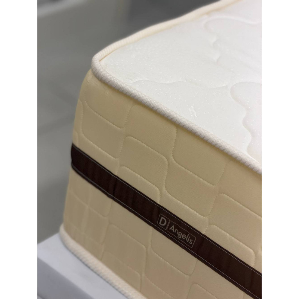 Colchão Royal Solteiro c/ Molas Ensacadas 32X188X88 Bege + Base Baú Courino Solteiro - Branco