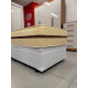 Colchão Royal Solteiro c/ Molas Ensacadas 32X188X88 Bege + Base Baú Courino Solteiro - Branco