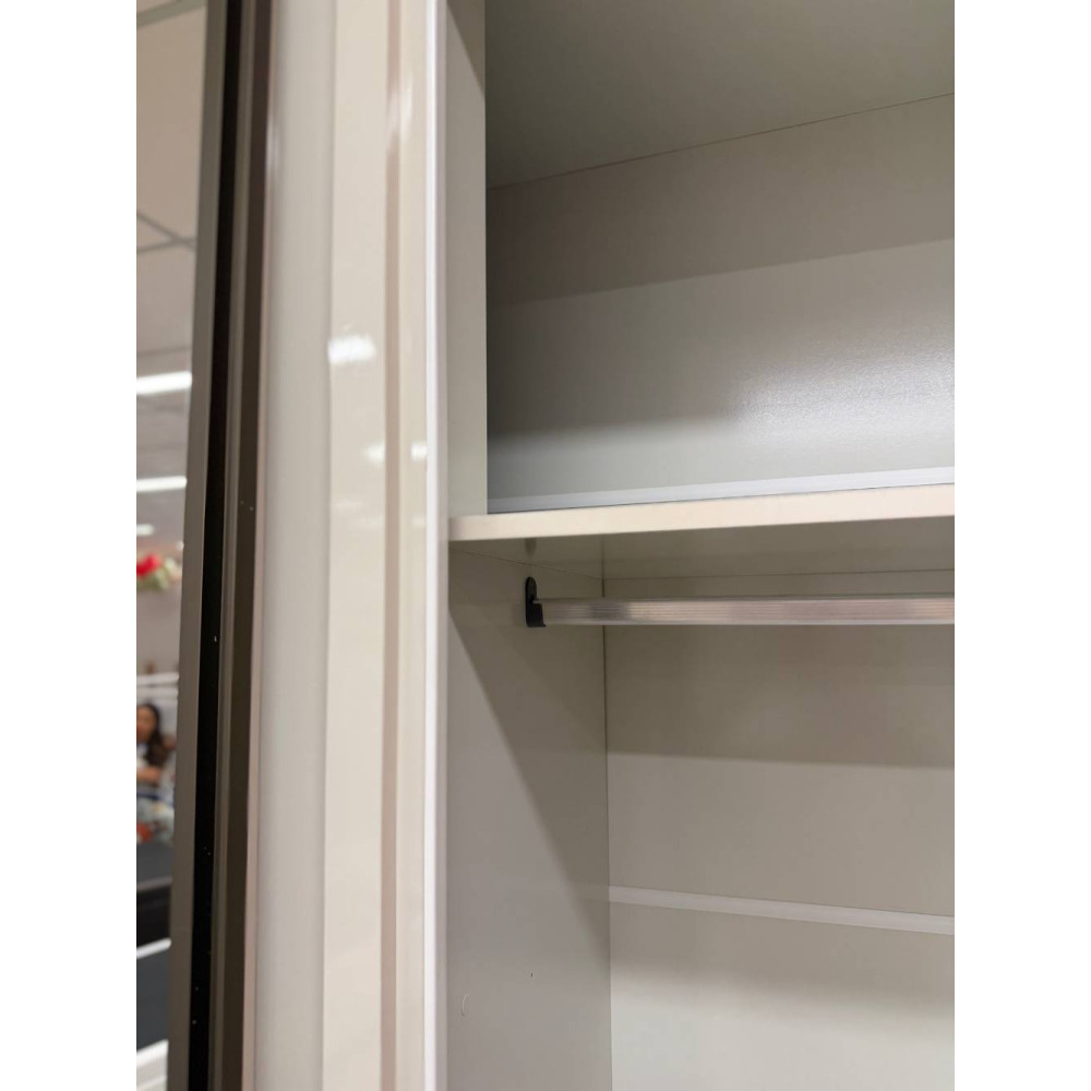 Guarda Roupa Casal Athenas com Espelho e 3 Portas de Correr - Off White