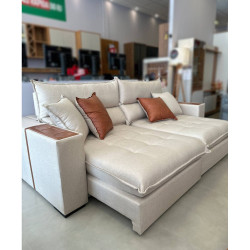 Sofá Retrátil e Reclinável Chanel confort 2,30m - Linho Bege
