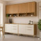 Cozinha Divina c/4 Peças com 2 Aéreos 120cm + 2 Balcões 120cm -Cinamomo/Off White
