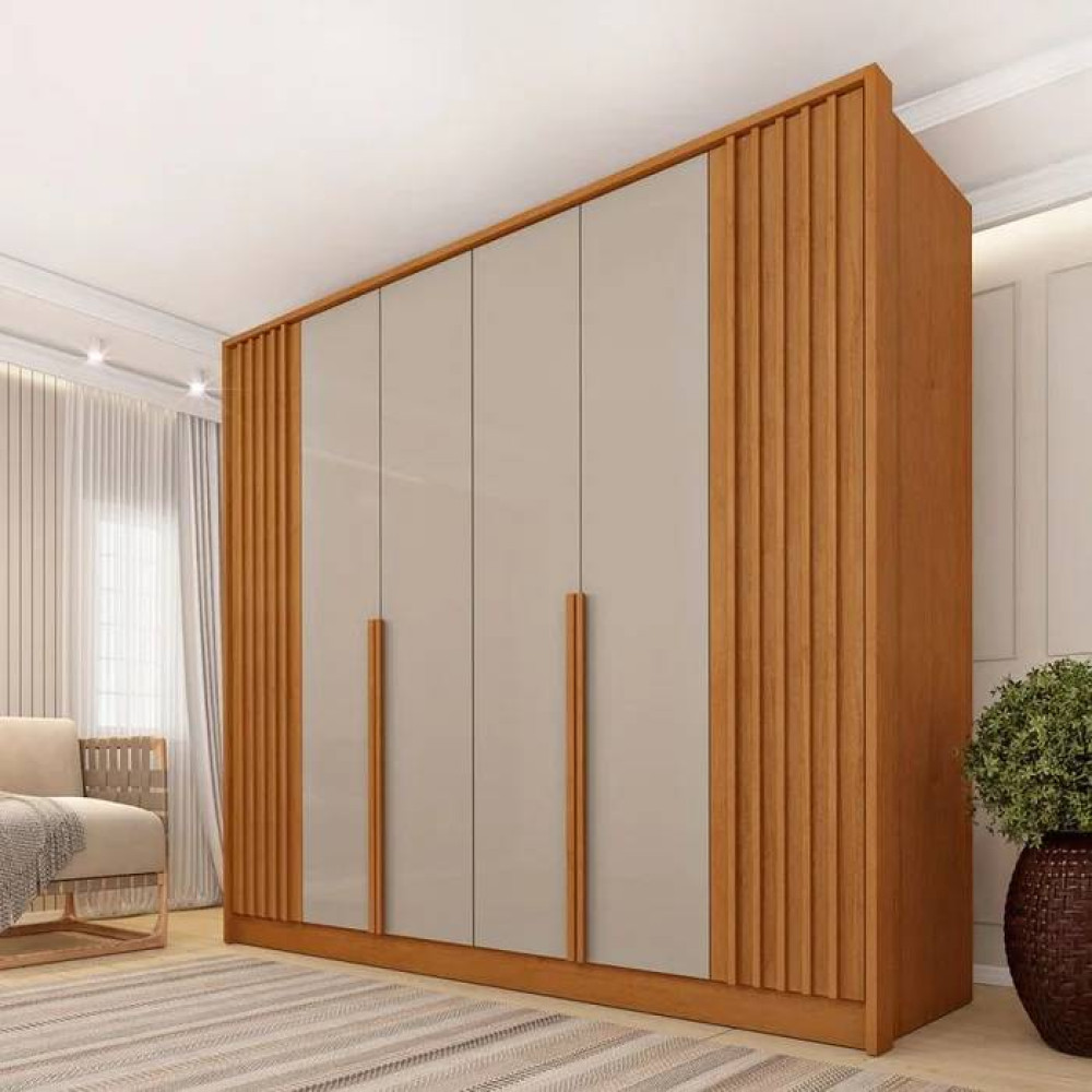 Guarda Roupa Casal Guarani c/ 6 Portas 4 Gavetas - Cinamomo/Off White