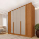 Guarda Roupa Casal Guarani c/ 6 Portas 4 Gavetas - Cinamomo/Off White