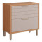 Balcão Eloise Basculante 80cm c/ 1 Portas e 1 Gavetas - Freijó/ Off white