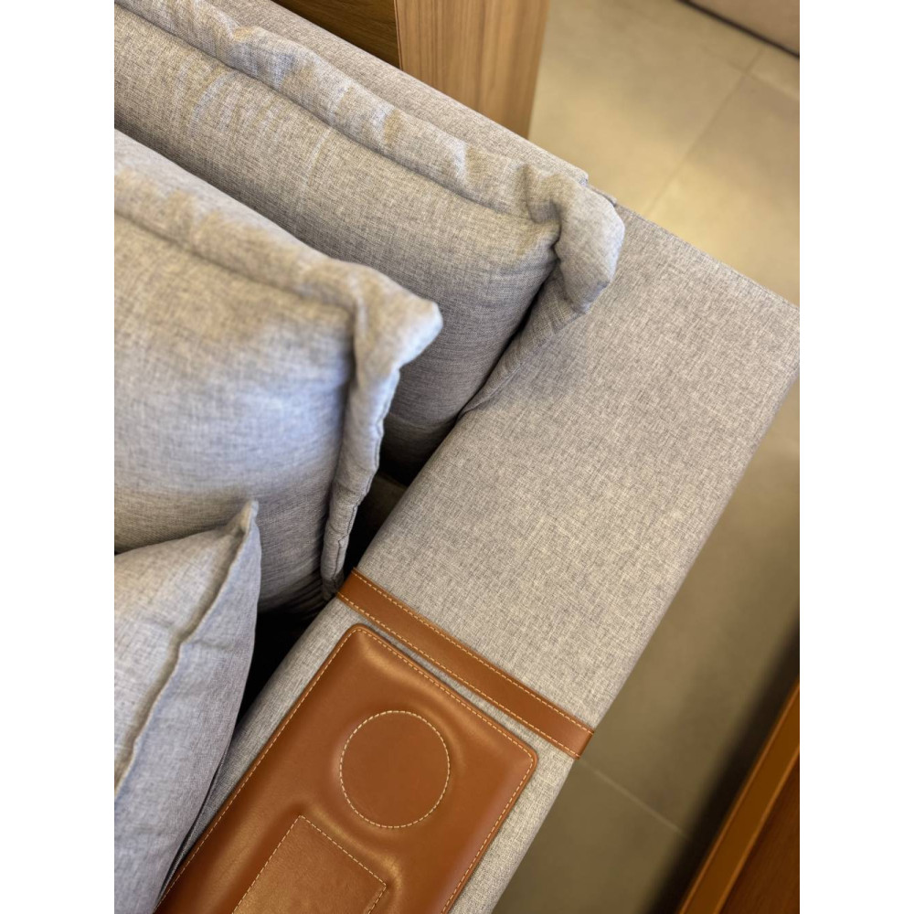 Sofá Retrátil e Reclinável Dior 2,38m - Linho Cinza