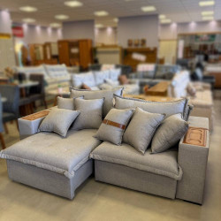 Sofá Retrátil e Reclinável Dior 2,38m - Linho Cinza