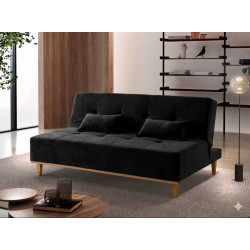 Sofá Cama 3 Lugares Dallas - Veludo Preto