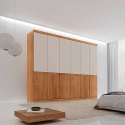 Guarda Roupa Casal San Andres c/ 6 Portas 4 Gavetas - Naturale/Off White