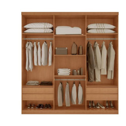Guarda Roupa Casal San Andres c/ 6 Portas 4 Gavetas - Naturale/Off White