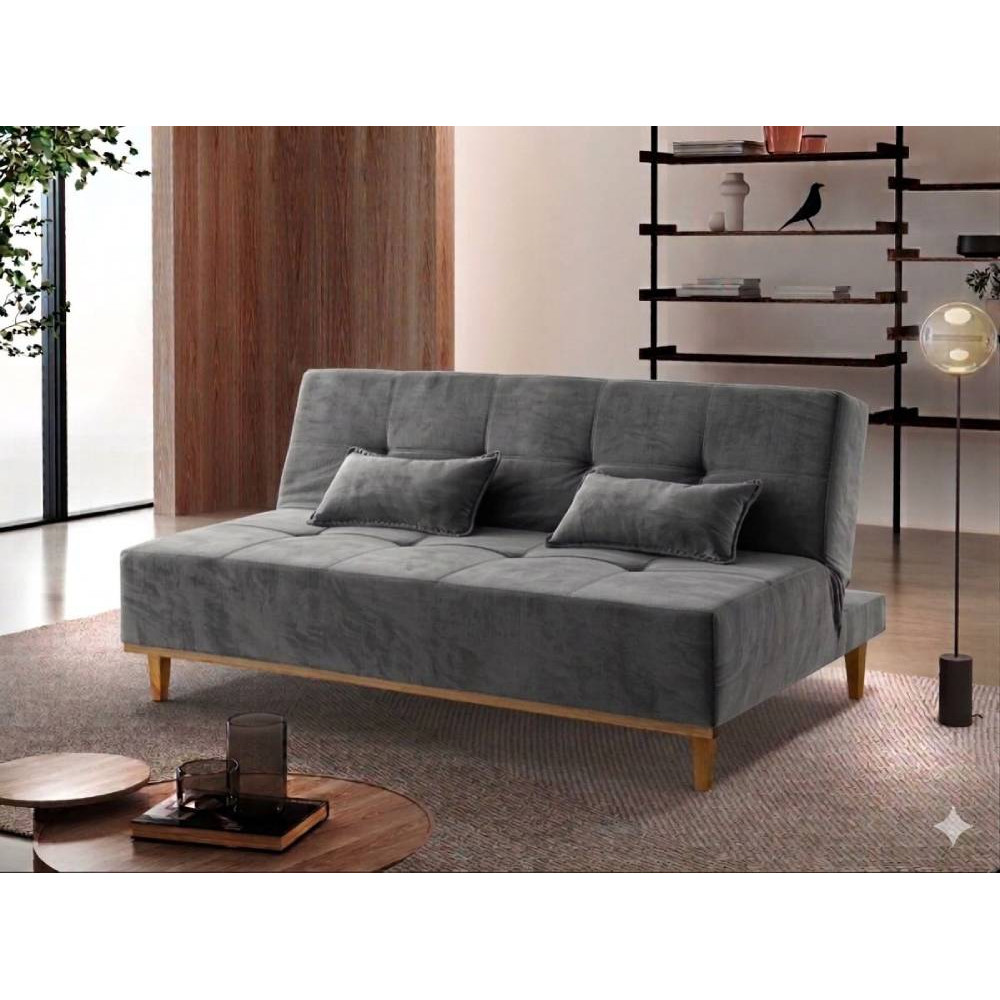 Sofá Cama 3 Lugares Dallas - Linho Cinza