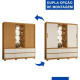 Guarda Roupa Casal Atena Albatroz c/ 2 Portas 6 Gavetas - Cinamomo/Off White