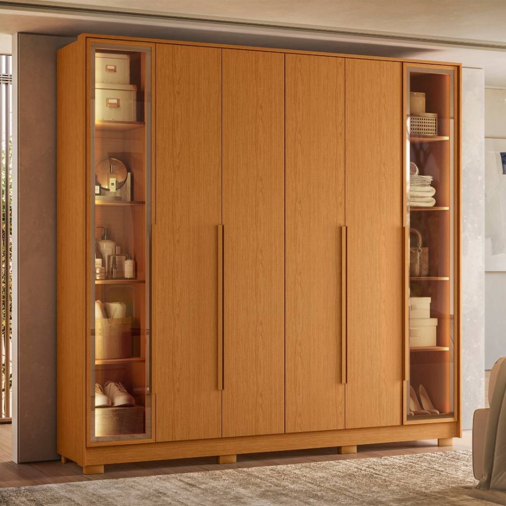 Guarda Roupa Casal Napoli c/ 6 Portas 4 Gavetas - Cinamomo 