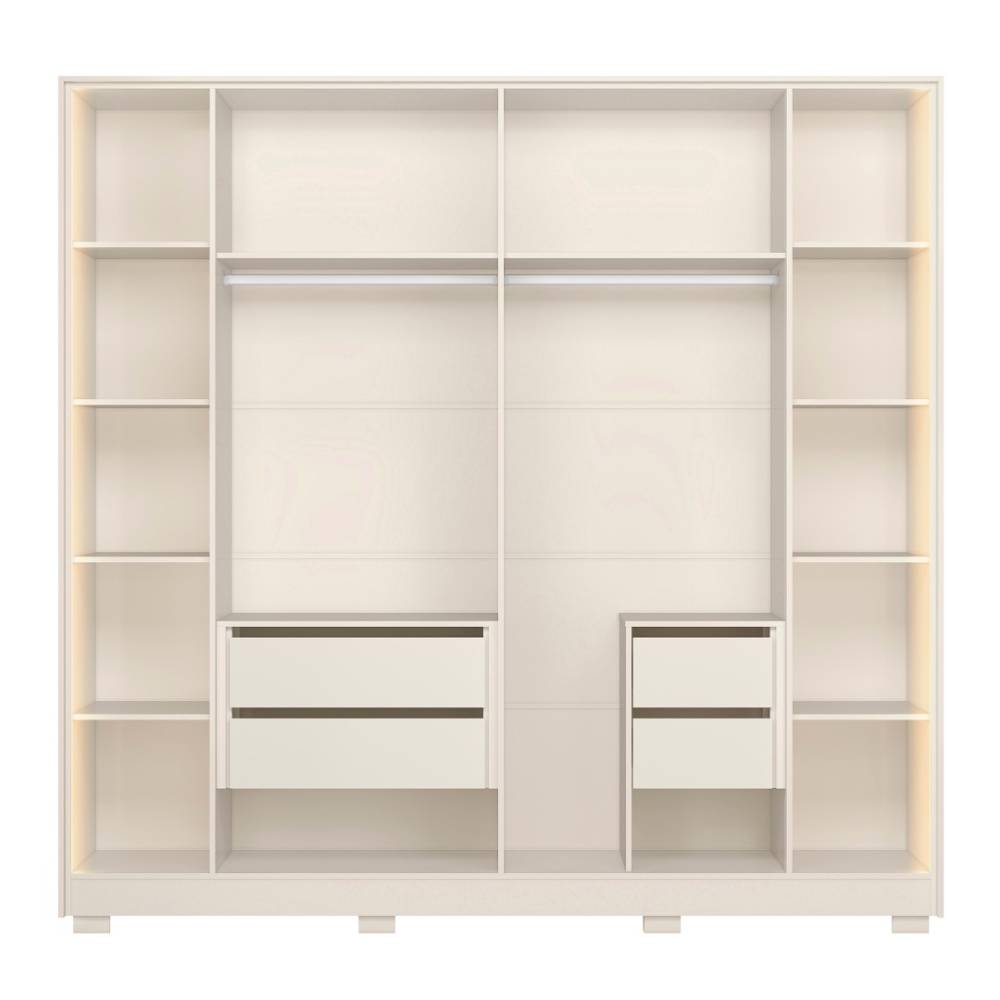 Guarda Roupa Casal Napoli c/ 6 Portas 4 Gavetas - Off White