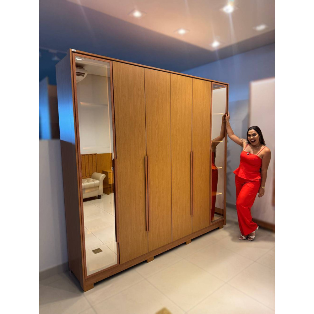 Guarda Roupa Casal Napoli c/ 6 Portas 4 Gavetas - Cinamomo 