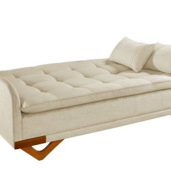 Sofá Cama 3 Lugares Cannes - Veludo Bege