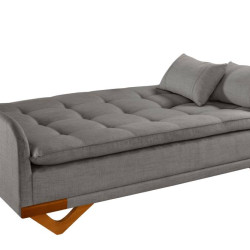 Sofá Cama 3 Lugares Cannes - Veludo Cinza