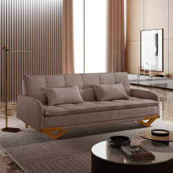 Sofá Cama 3 Lugares Cannes - Linho Marrom