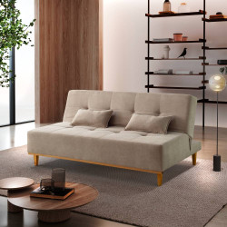 Sofá Cama 3 Lugares Dallas - Linho Bege