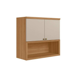 Armário Aéreo Duplo 80cm c/ 2 portas Selene - Jequitiba/Off White Fosco