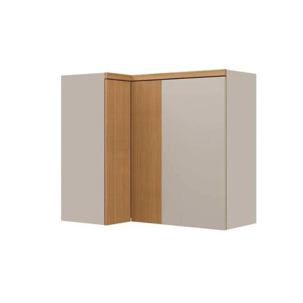 Armário Aéreo Canto Superior  Allure - Jequitibá/Gris Fosco