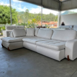 Sofá de Canto 710 Retratil Divã c/ Chaise Linho - Milano 