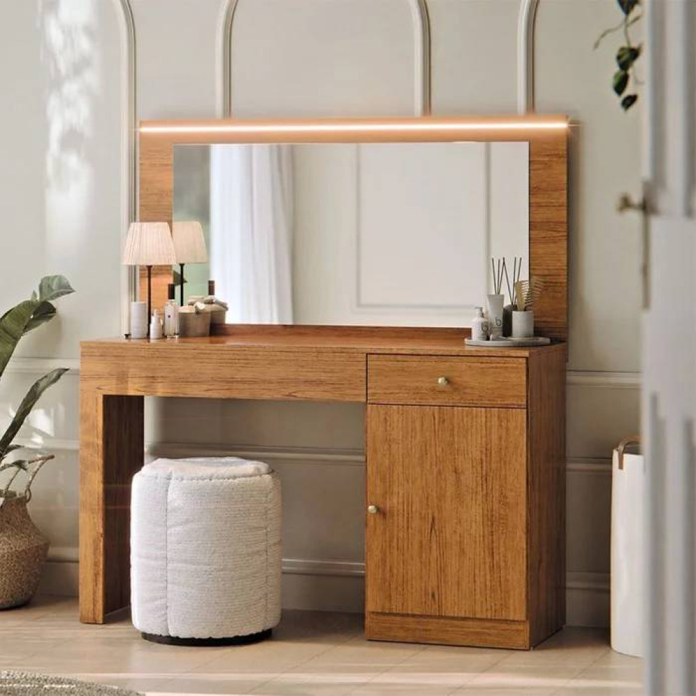 Penteadeira Camarim Nina c/ Led - Canela 