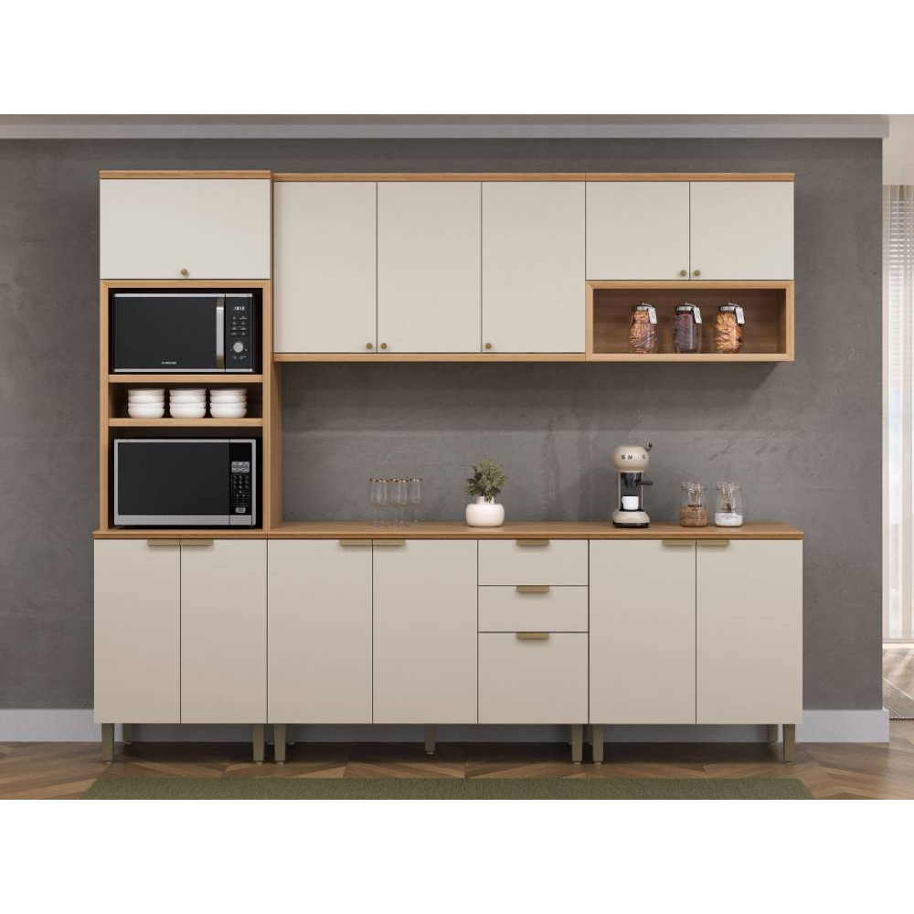 Cozinha Selene c/ 5 Peças - Jequitiba/Off White Fosco